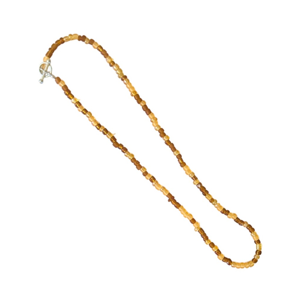 Amber color beaded necklace